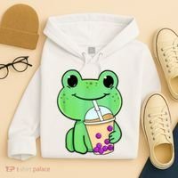 Frog Drinking Bubble Tea Hoodie thumb 4