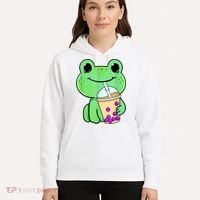 Frog Drinking Bubble Tea Hoodie thumb 5