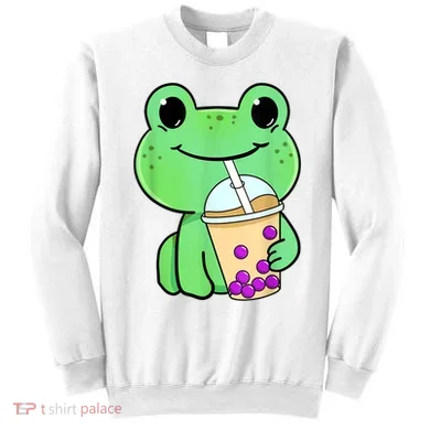 Frog Drinking Bubble Tea Sweatshirt