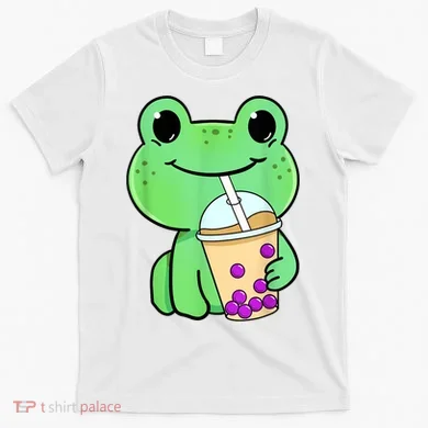 Frog Drinking Bubble Tea T-Shirt