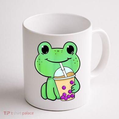 Frog Drinking Bubble Tea Coffee Mug back
