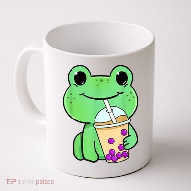 Frog Drinking Bubble Tea Coffee Mug