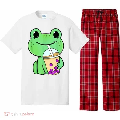 Frog Drinking Bubble Tea Pajama Set