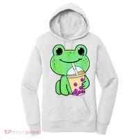 Frog Drinking Bubble Tea Women's Hoodie thumb 0