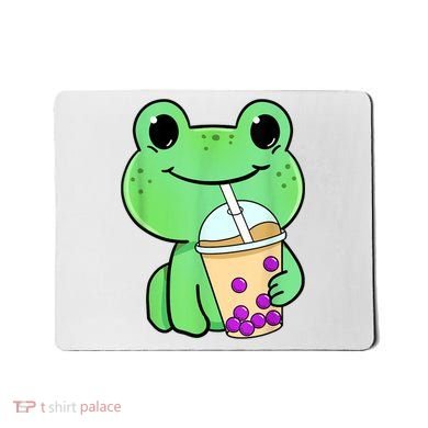Frog Drinking Bubble Tea Mousepad