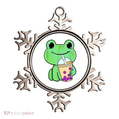 Frog Drinking Bubble Tea Ornament