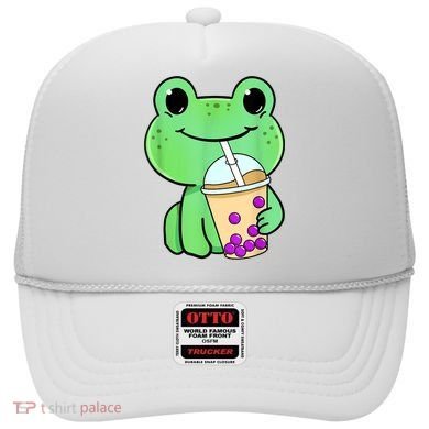 Frog Drinking Bubble Tea Hat