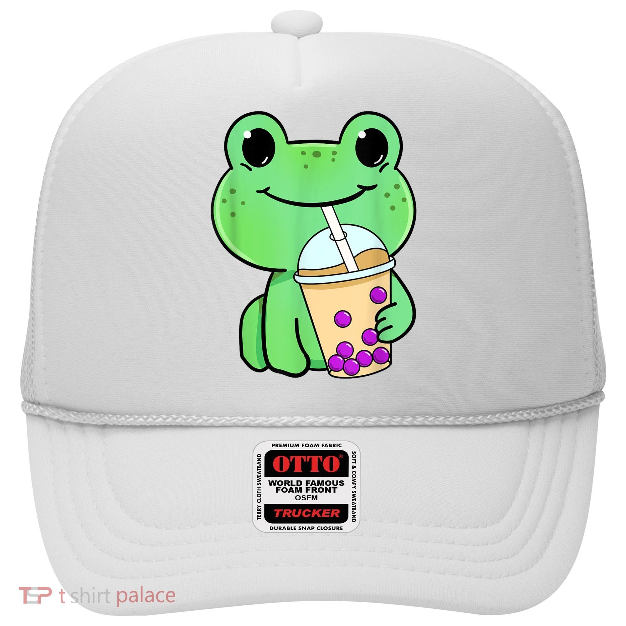 Frog Drinking Bubble Tea Hat