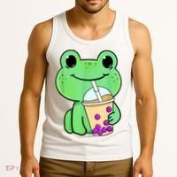 Frog Drinking Bubble Tea Tank Top thumb 3