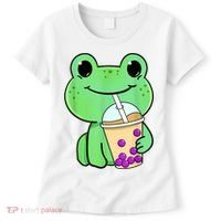 Frog Drinking Bubble Tea Women's T-Shirt thumb 0