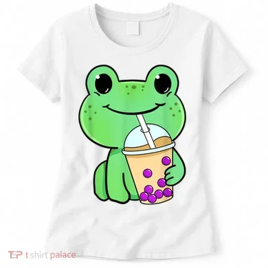 Frog Drinking Bubble Tea Women's T-Shirt