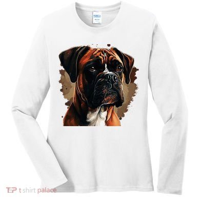 Funny Dog Boxer Women's Long Sleeve Shirt
