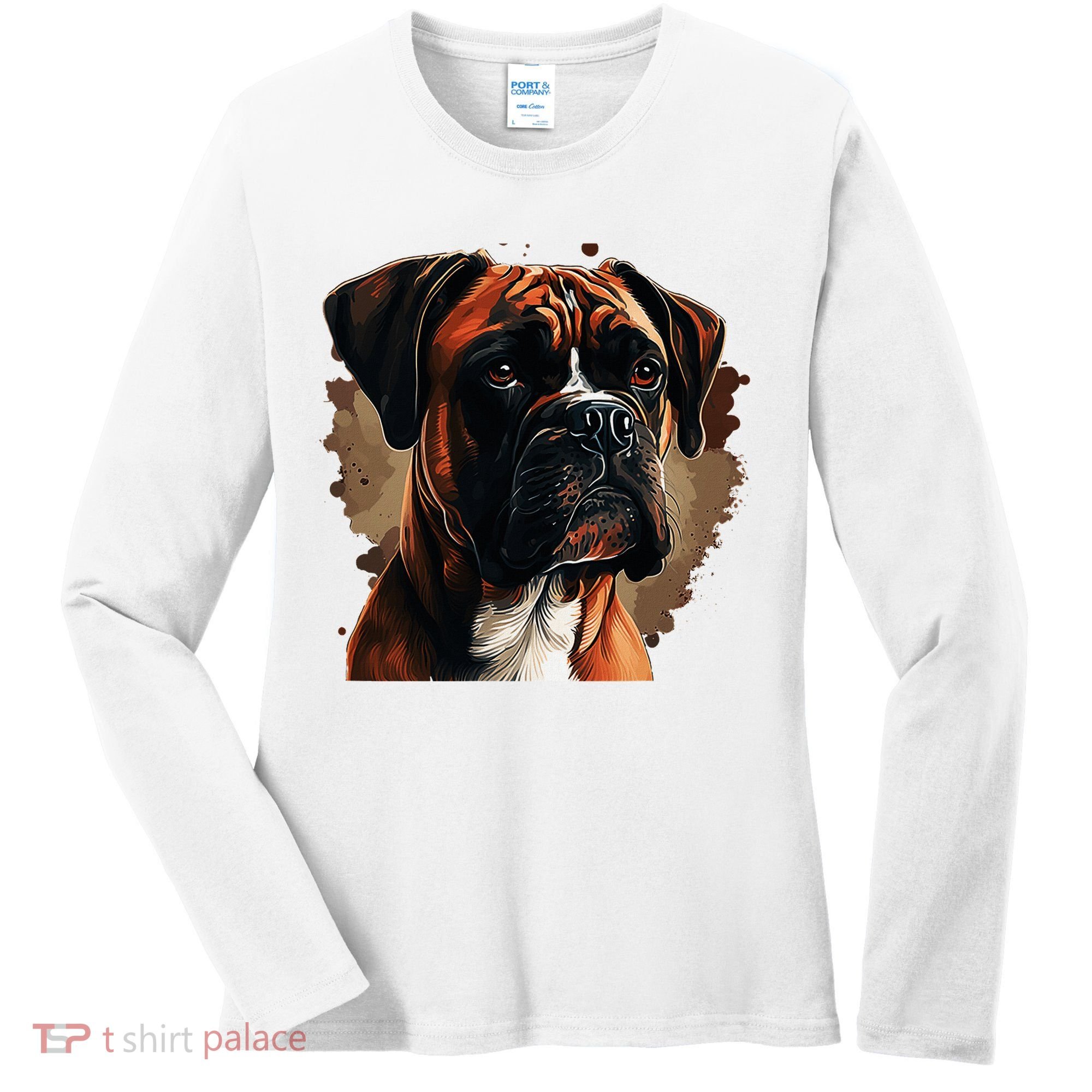 Funny Dog Boxer Women's Long Sleeve Shirt
