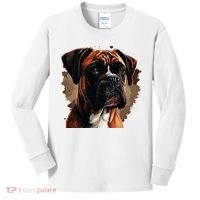Funny Dog Boxer Kids Long Sleeve Shirt thumb 0