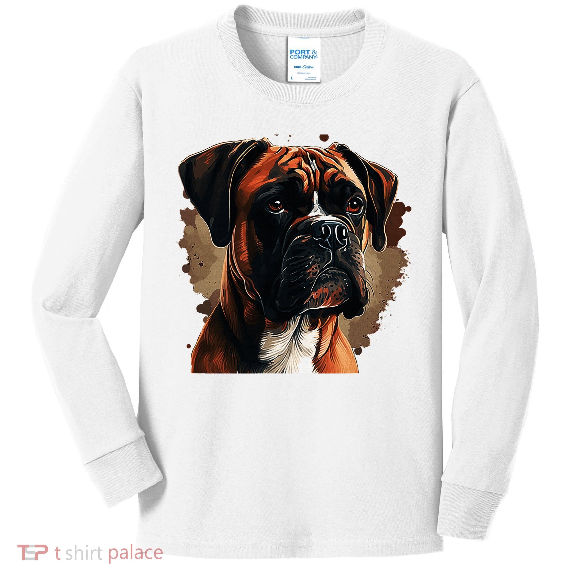 Funny Dog Boxer Kids Long Sleeve Shirt