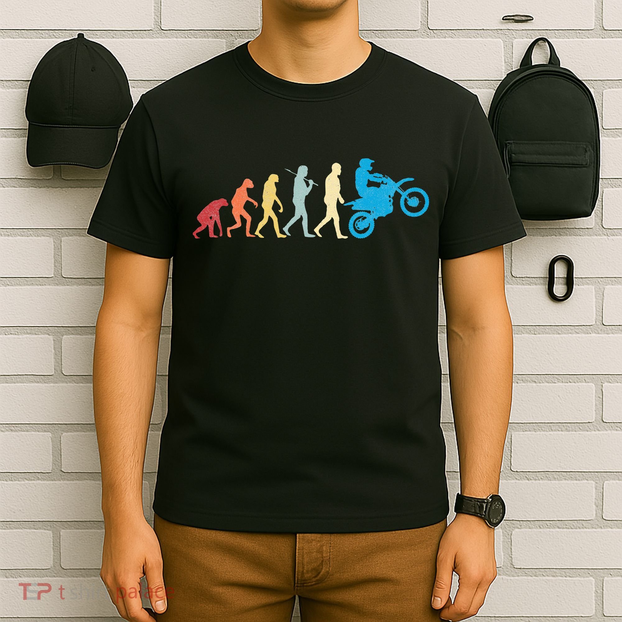 Funny Dirt Bike Evolution MX Motocross Rider vintage retro T-Shirt