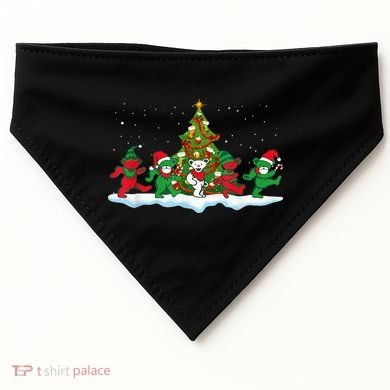 Festive Dancing Bears Holiday Gift USA-Made Doggie Bandana