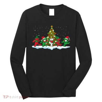 Festive Dancing Bears Holiday Gift Long Sleeve Shirt