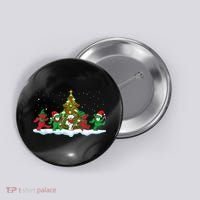 Festive Dancing Bears Holiday Gift Button thumb 0