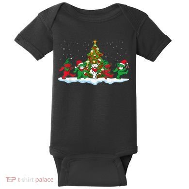 Festive Dancing Bears Holiday Gift Baby Bodysuit
