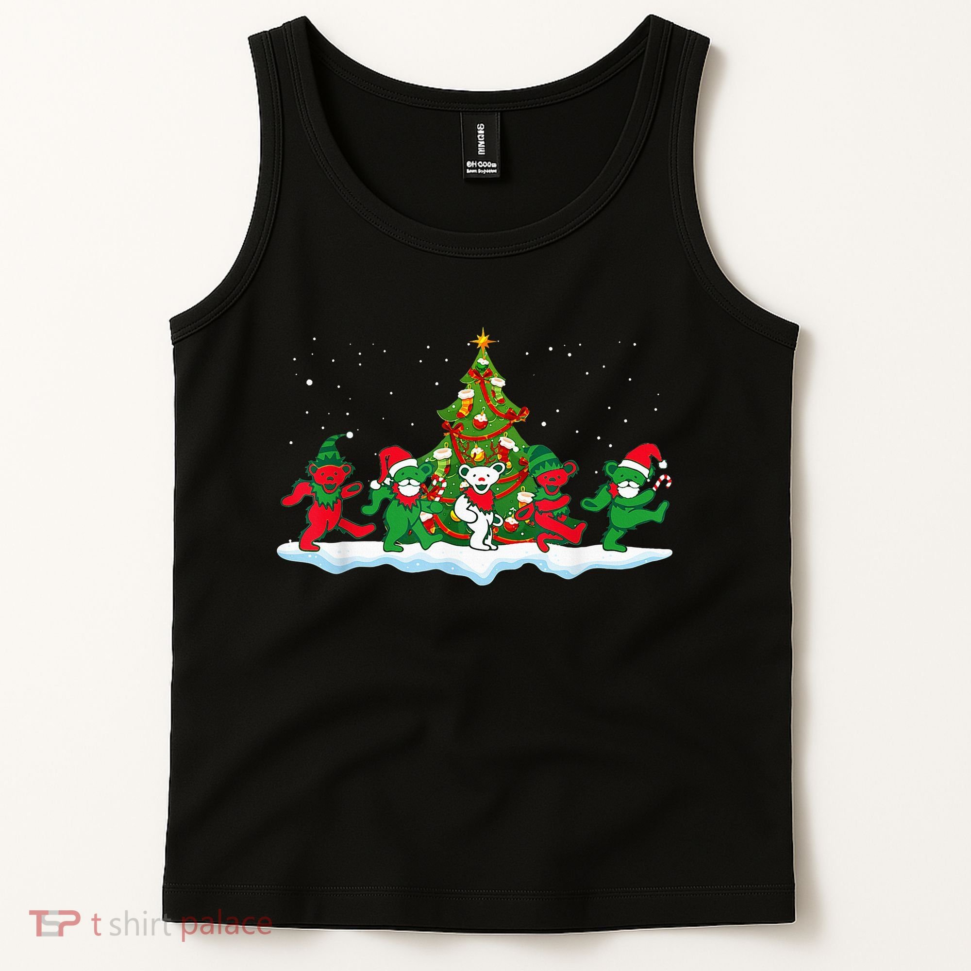 Festive Dancing Bears Holiday Gift Tank Top