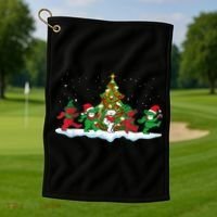 Festive Dancing Bears Holiday Gift Golf Towel thumb 1