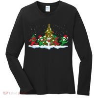 Festive Dancing Bears Holiday Gift Women's Long Sleeve Shirt thumb 0