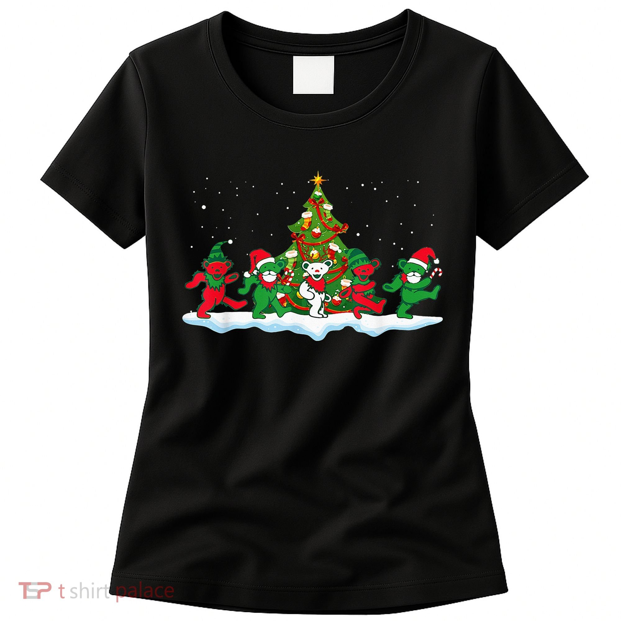 Festive Dancing Bears Holiday Gift Women's T-Shirt