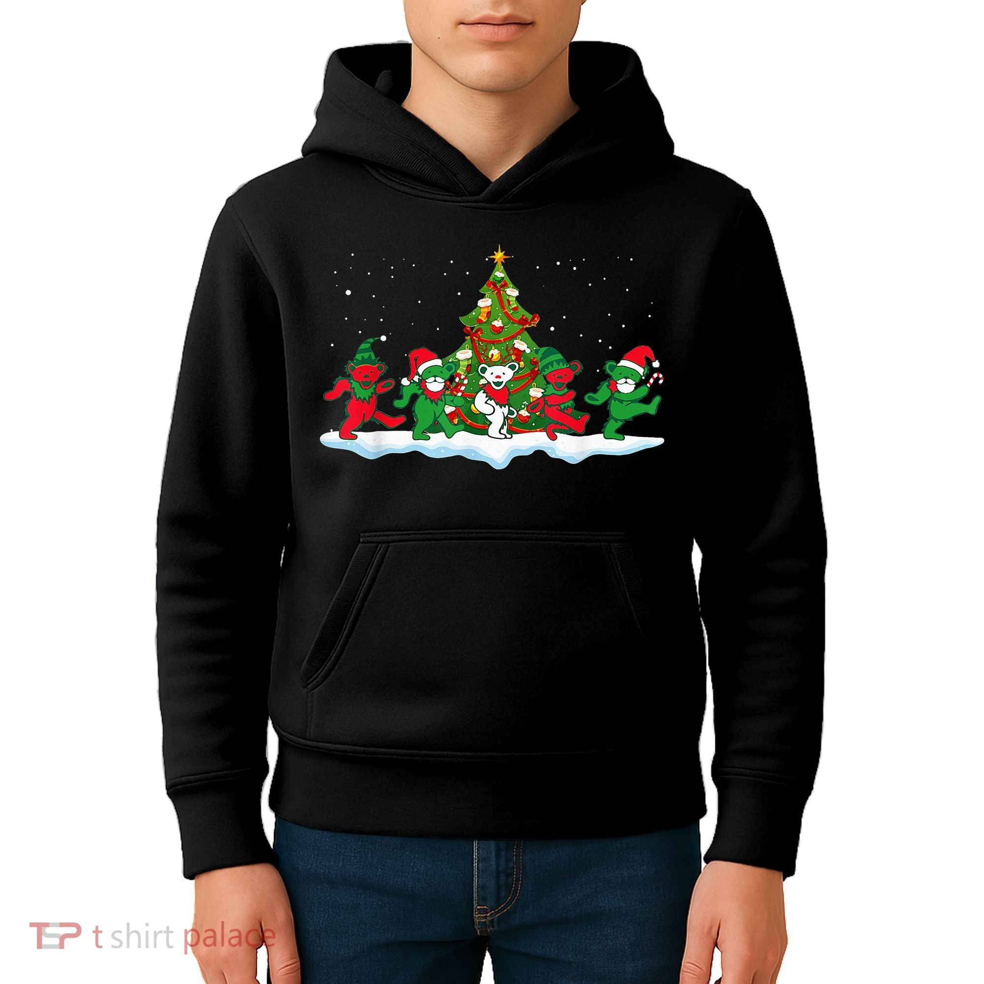 Festive Dancing Bears Holiday Gift Kids Hoodie