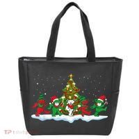 Festive Dancing Bears Holiday Gift Tote Bag thumb 0