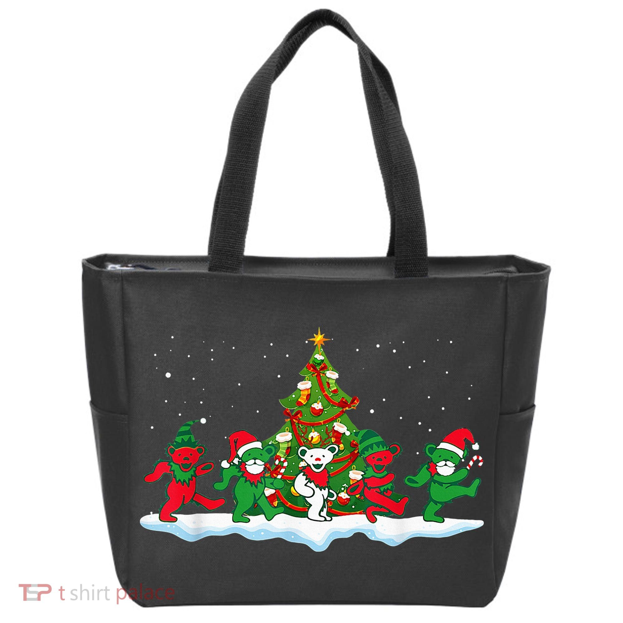 Festive Dancing Bears Holiday Gift Tote Bag