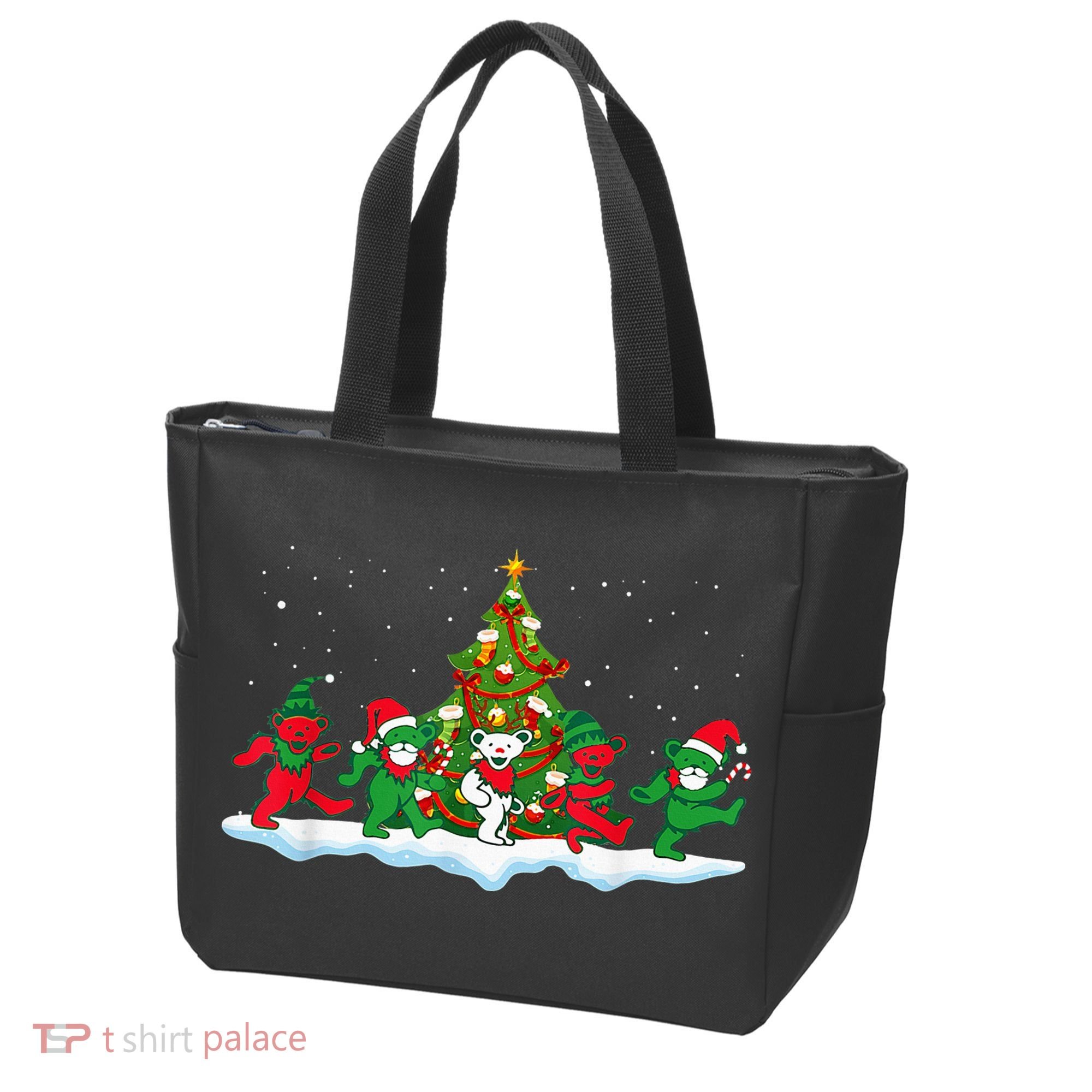 Festive Dancing Bears Holiday Gift Tote Bag