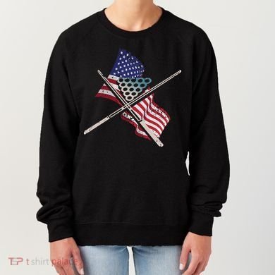 Father's Day Billiards Usa Flag Pool Player Gift For Dad Women's Sweatshirt