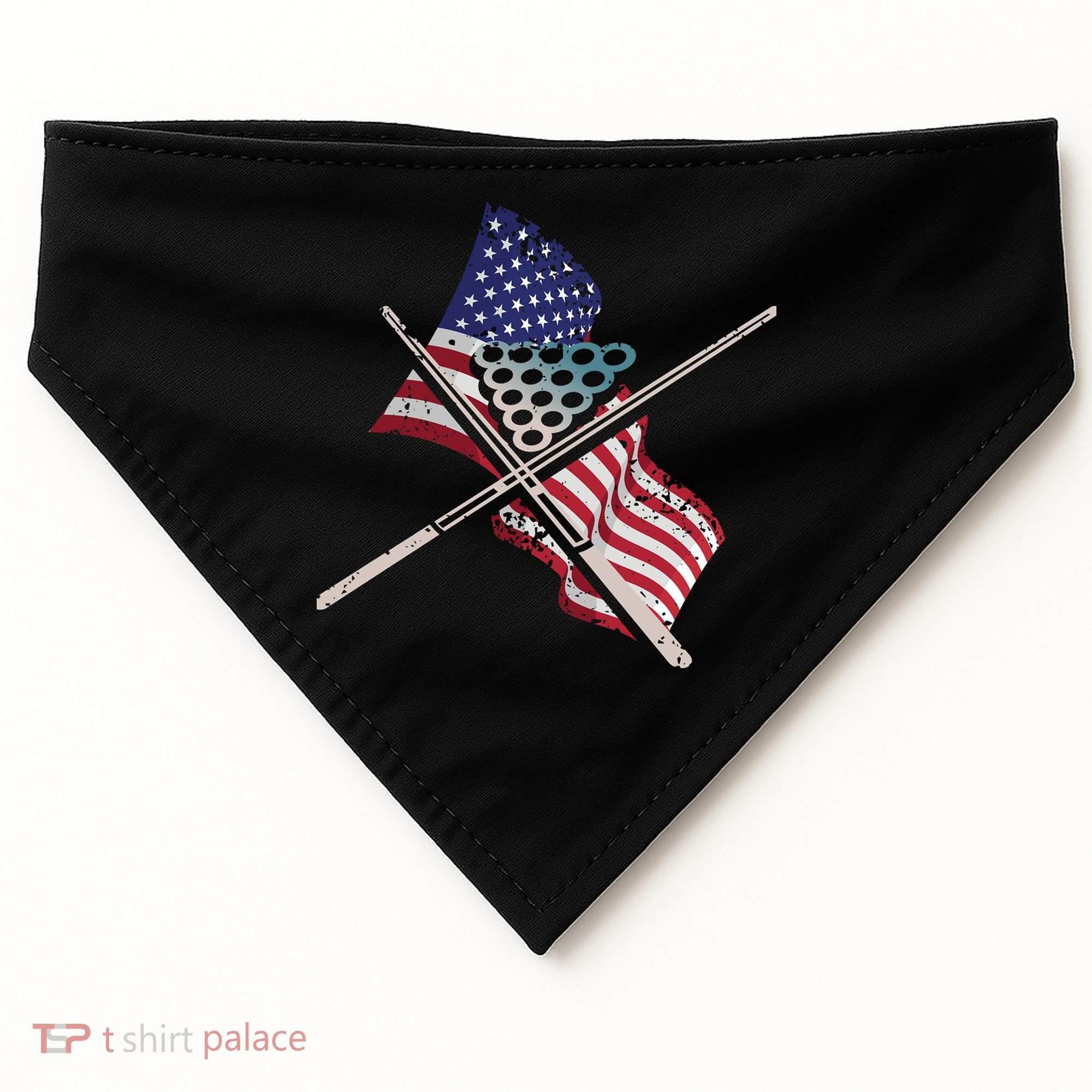Father's Day Billiards Usa Flag Pool Player Gift For Dad USA-Made Doggie Bandana