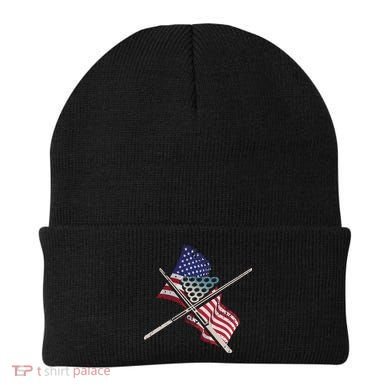 Father's Day Billiards Usa Flag Pool Player Gift For Dad Beanie