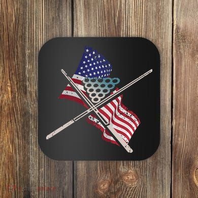 Father's Day Billiards Usa Flag Pool Player Gift For Dad Coaster