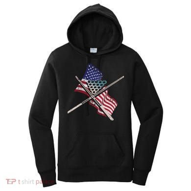 Father's Day Billiards Usa Flag Pool Player Gift For Dad Women's Hoodie