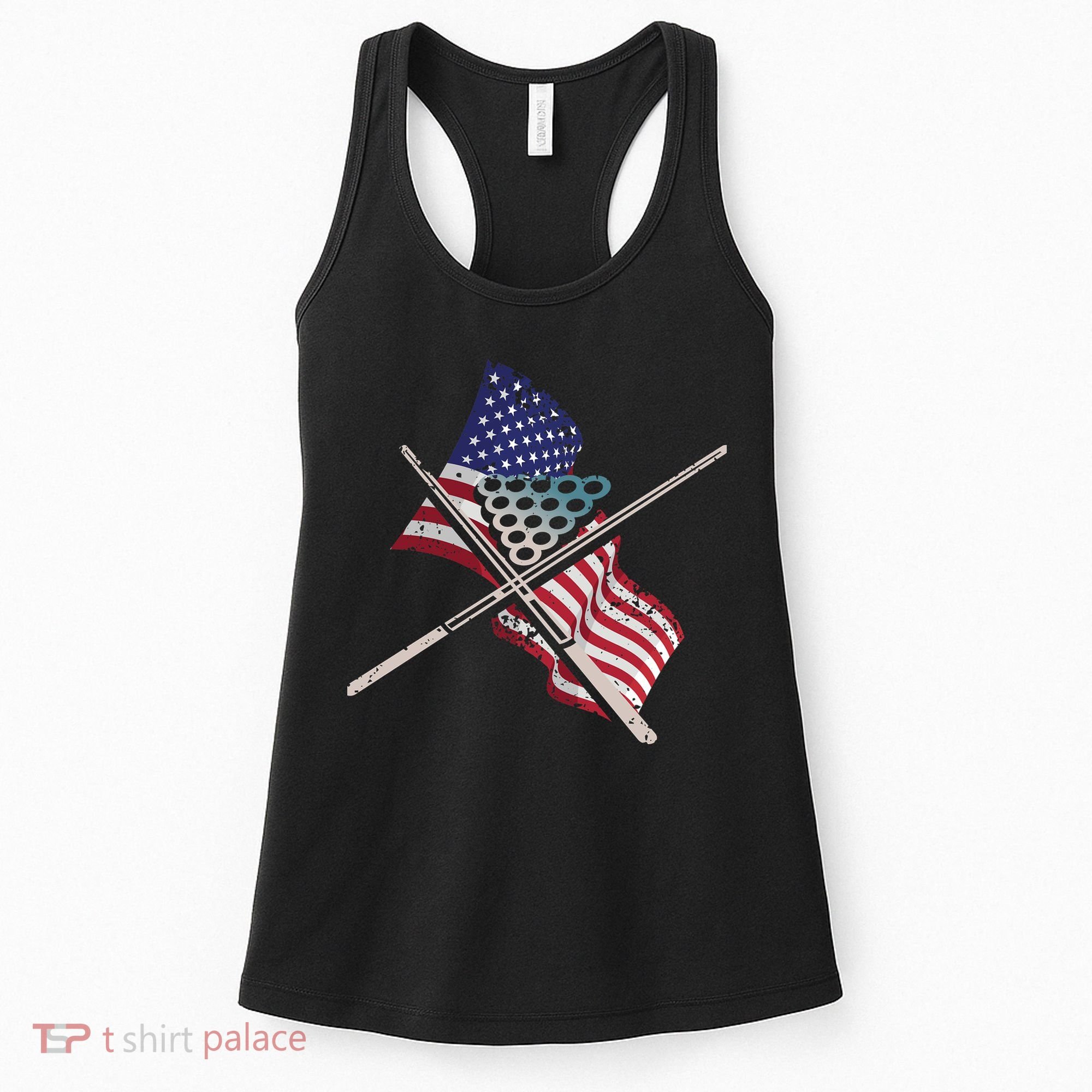 Father's Day Billiards Usa Flag Pool Player Gift For Dad Women's Tank Top