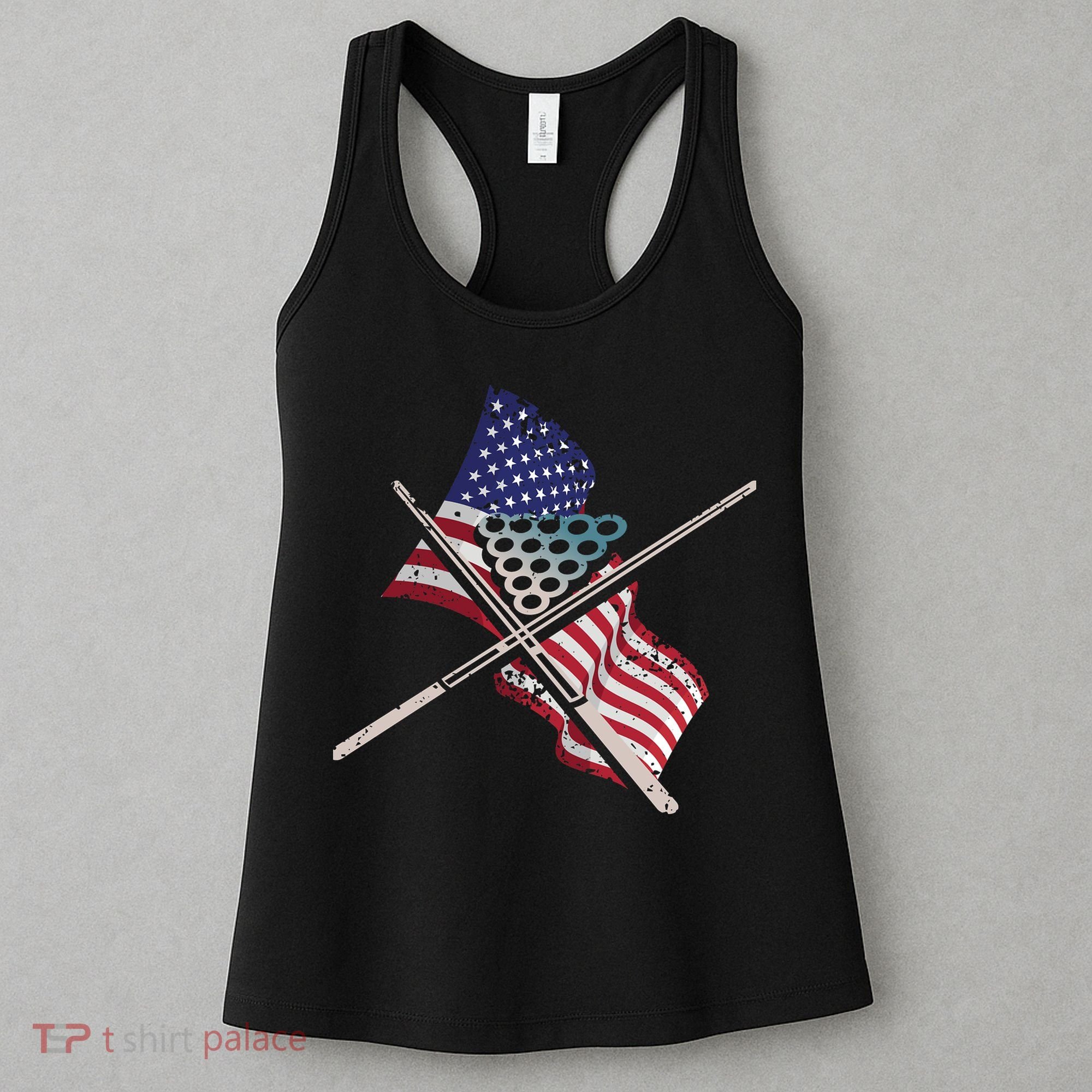 Father's Day Billiards Usa Flag Pool Player Gift For Dad Women's Tank Top