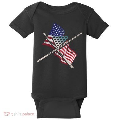 Father's Day Billiards Usa Flag Pool Player Gift For Dad Baby Bodysuit