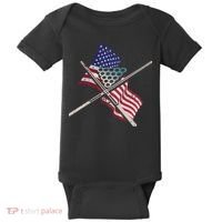 Father's Day Billiards Usa Flag Pool Player Gift For Dad Baby Bodysuit thumb 0