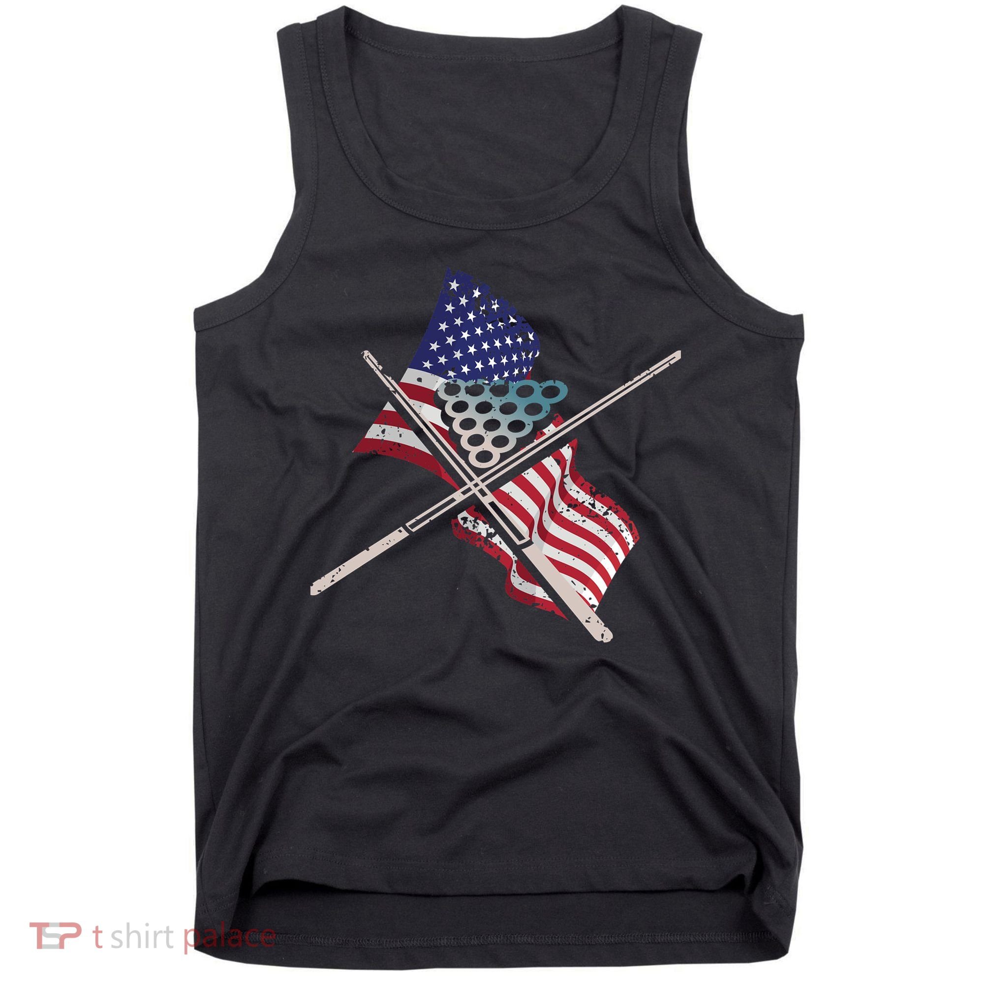 Father's Day Billiards Usa Flag Pool Player Gift For Dad Tank Top