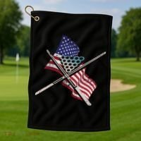 Father's Day Billiards Usa Flag Pool Player Gift For Dad Golf Towel thumb 1