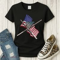 Father's Day Billiards Usa Flag Pool Player Gift For Dad Women's T-Shirt thumb 3