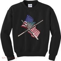 Father's Day Billiards Usa Flag Pool Player Gift For Dad Kids Sweatshirt thumb 0