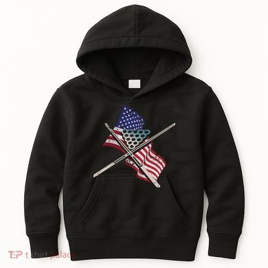 Father's Day Billiards Usa Flag Pool Player Gift For Dad Kids Hoodie
