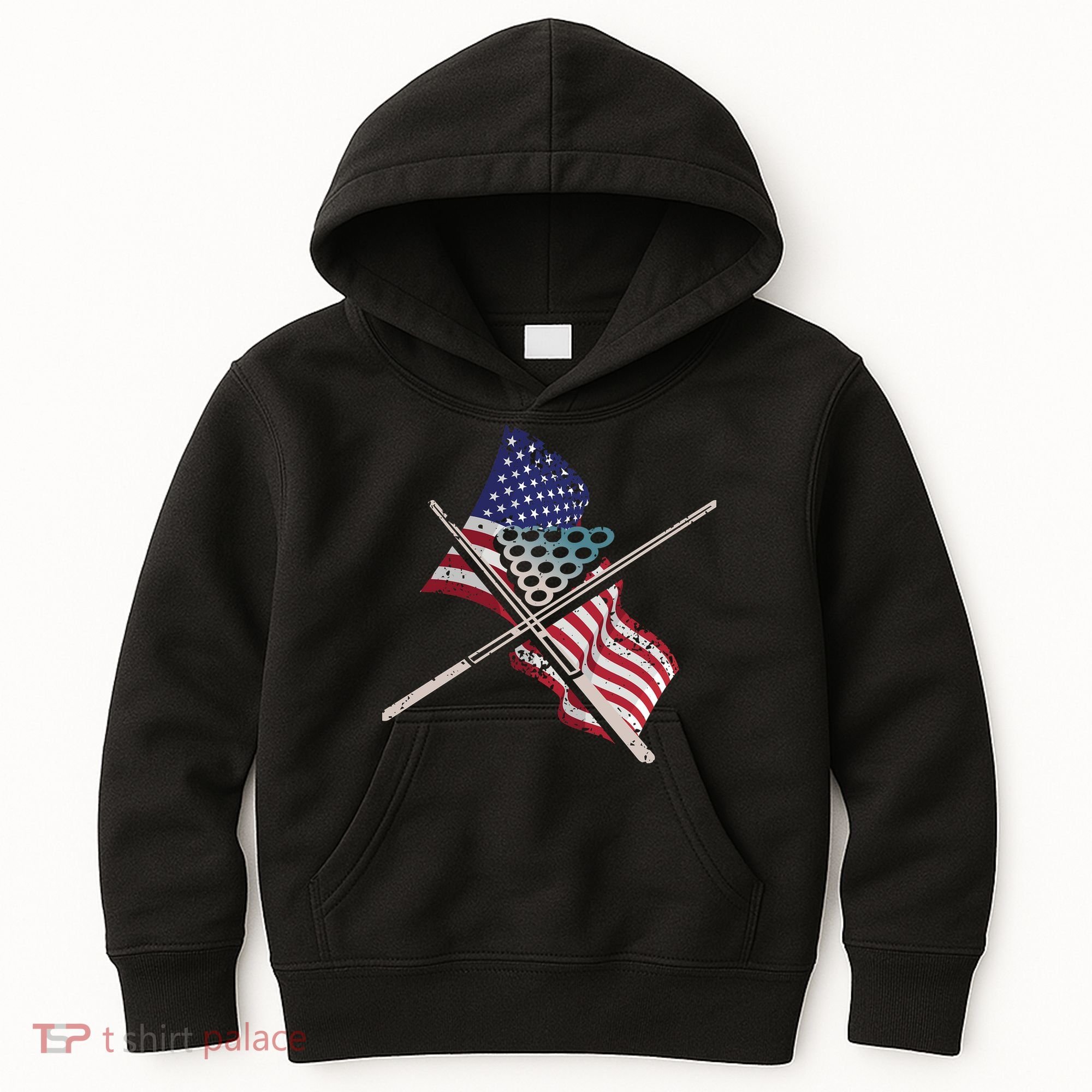 Father's Day Billiards Usa Flag Pool Player Gift For Dad Kids Hoodie
