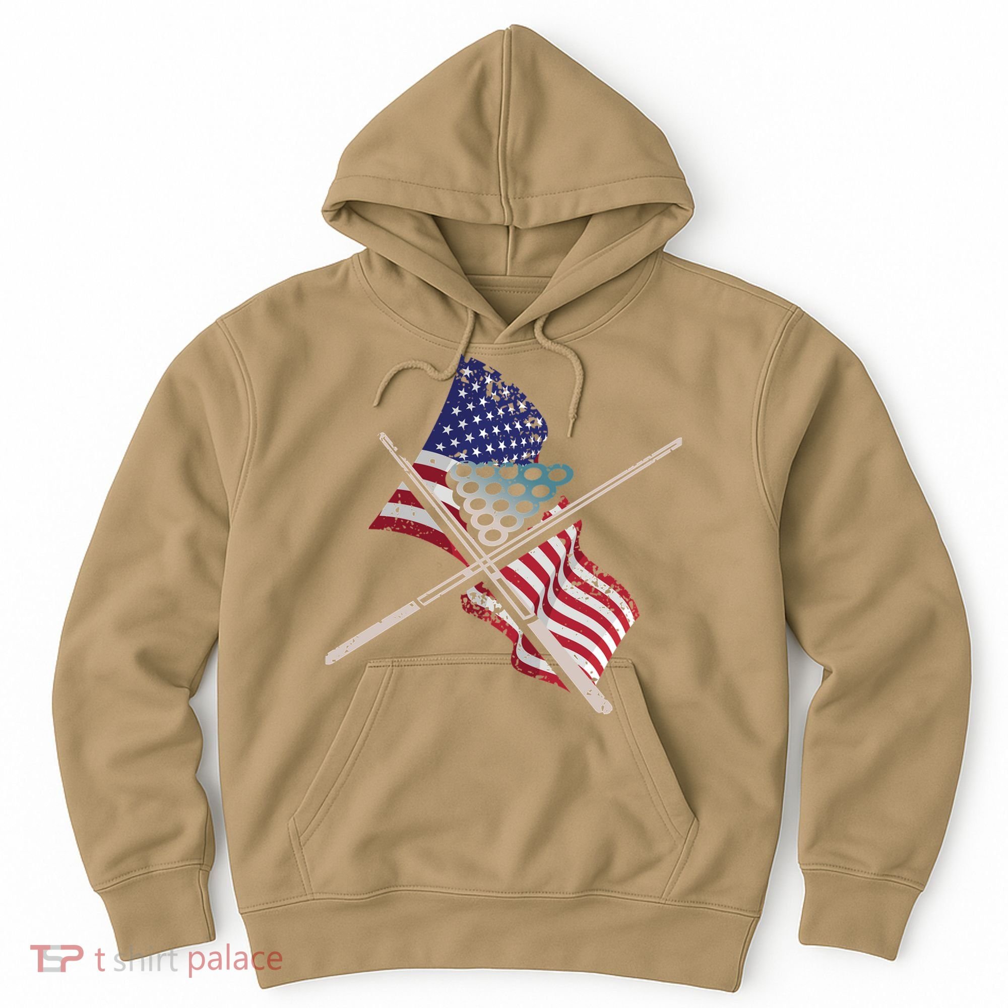 Father's Day Billiards Usa Flag Pool Player Gift For Dad Hoodie