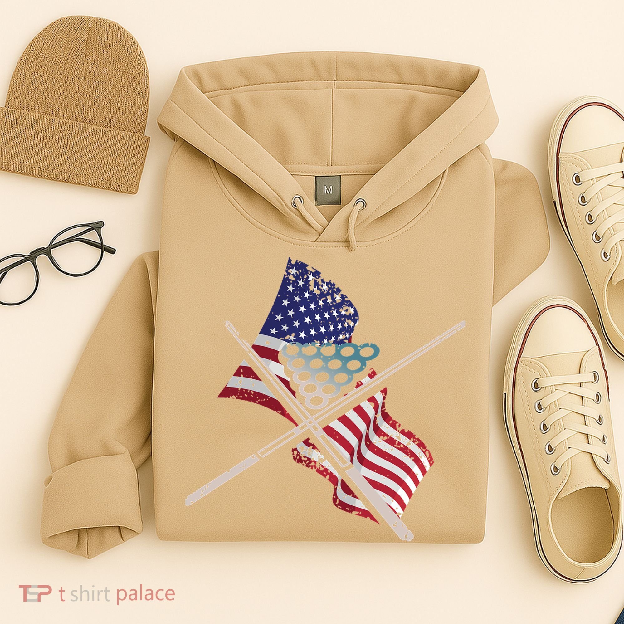 Father's Day Billiards Usa Flag Pool Player Gift For Dad Hoodie