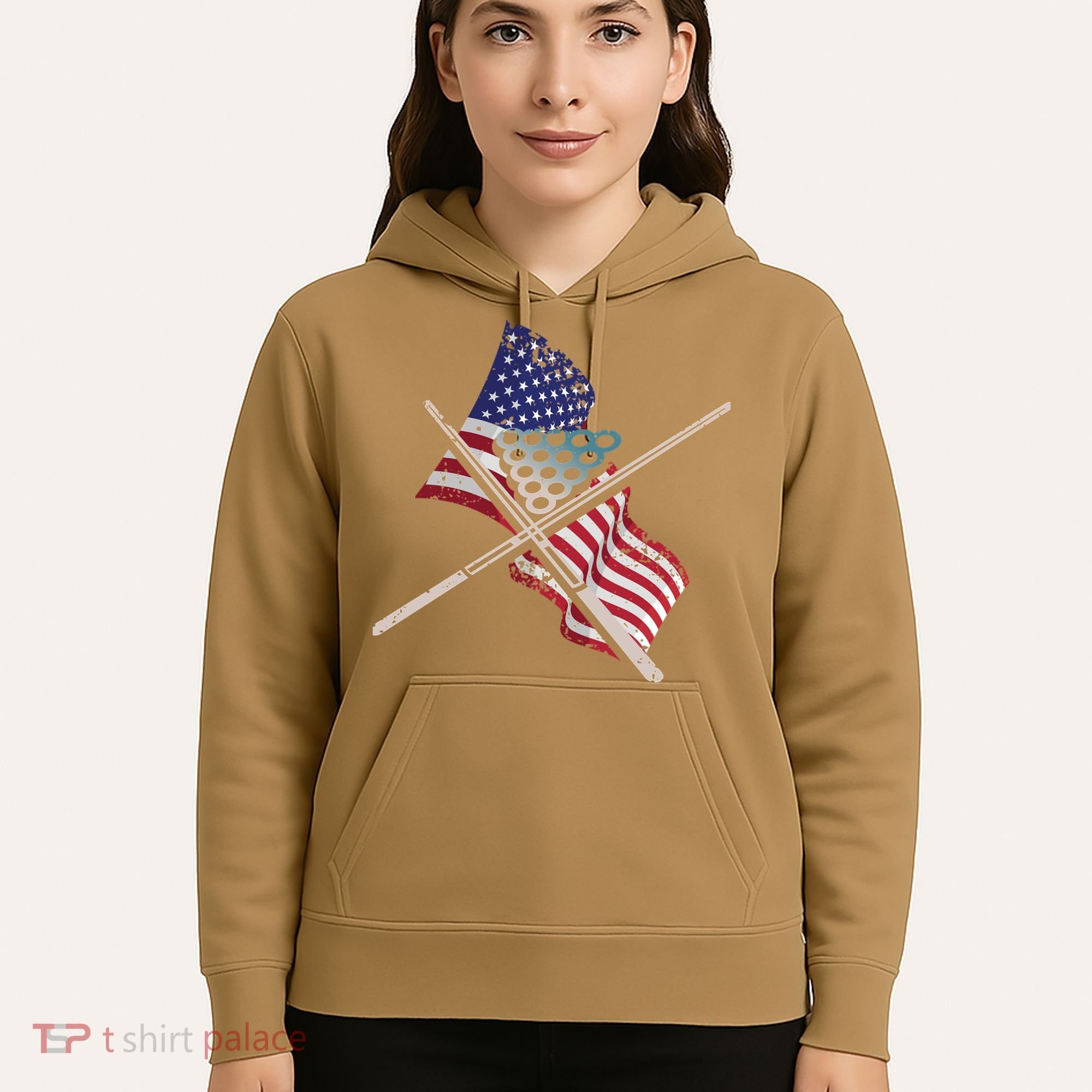Father's Day Billiards Usa Flag Pool Player Gift For Dad Hoodie